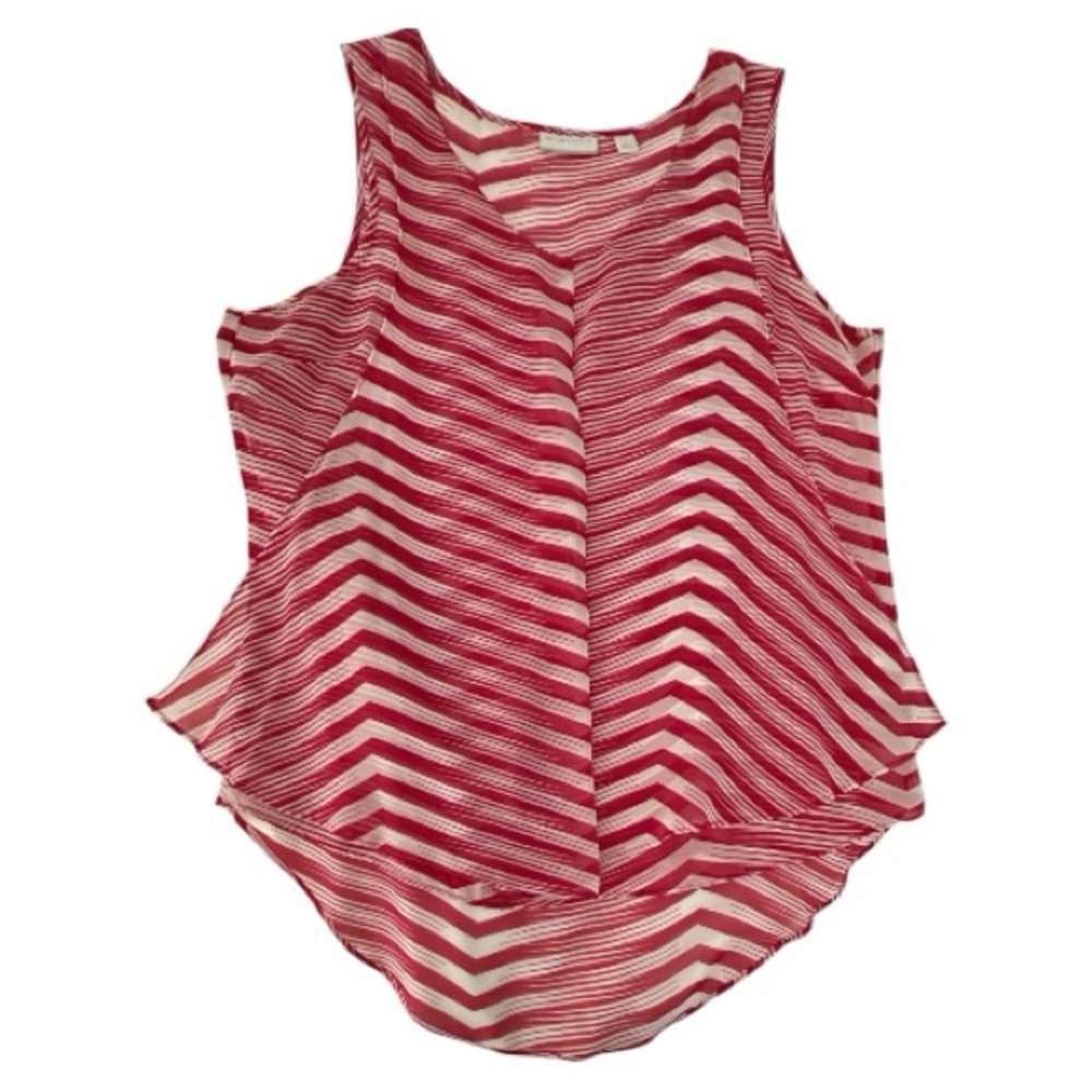 NY & Company | Sleeveless Red & White Chevron Stripe Blouse | Size Medium | NWOT